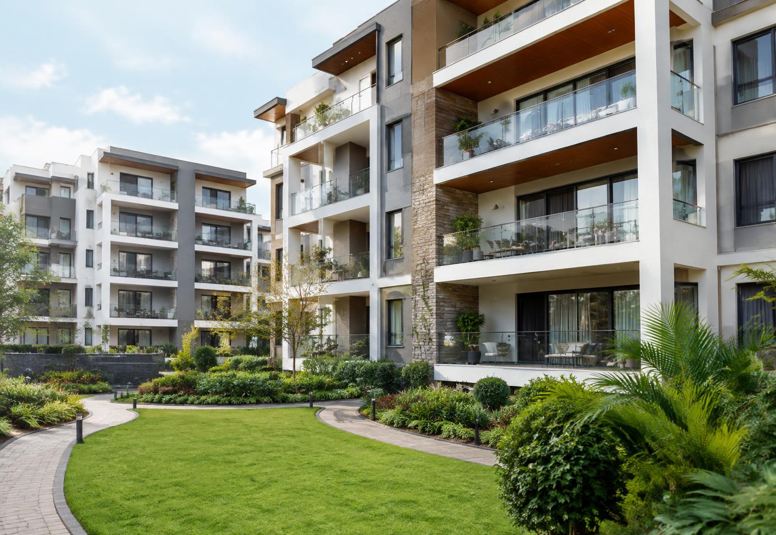Completed modern residential development